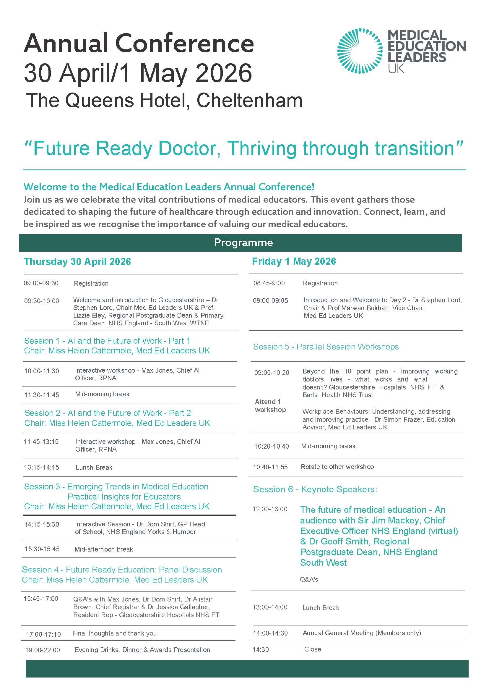 Annual Conference Cheltenham 2026 Programme